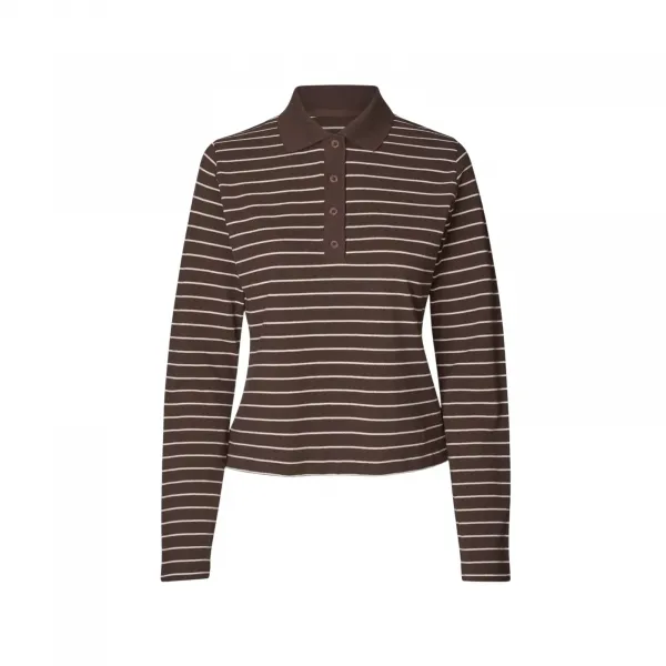 Samsøe & Samsøe Samia LS Polo 15888 W "Coffee Brown St." (F25400170-COFFEE-BRO)