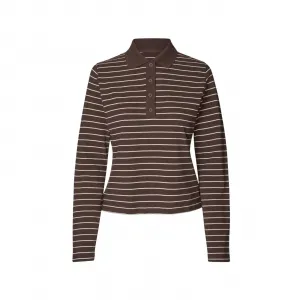 Samsøe & Samsøe Samia LS Polo 15888 W "Coffee Brown St." (F25400170-COFFEE-BRO)