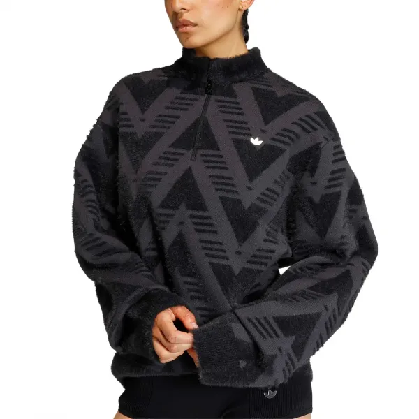 adidas Knitted Half-Zip Sweater W "Black" (KD2427)