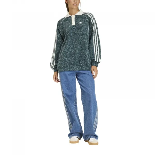 adidas Boucle Oversized Polo Crewneck W "Aurora Ivy" (KS7790)