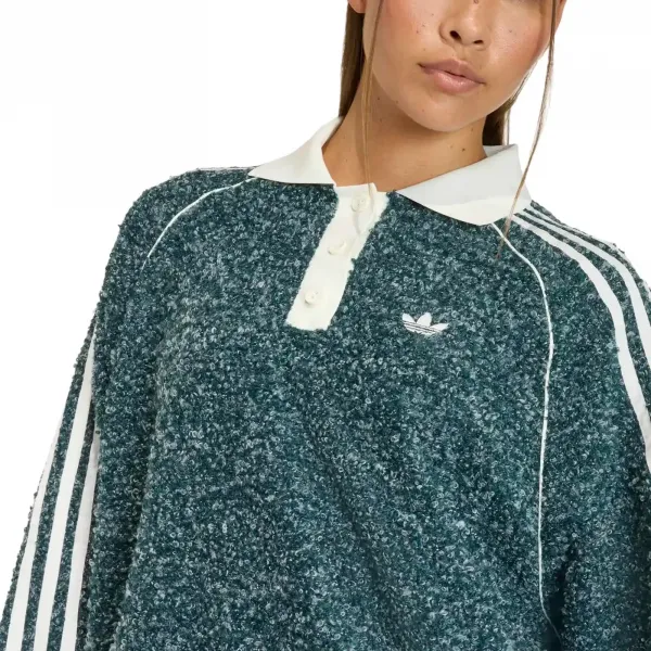 adidas Boucle Oversized Polo Crewneck W "Aurora Ivy" (KS7790)