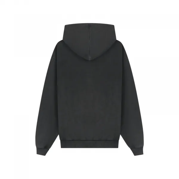 Filling Pieces Boxy Embroidered Hoodie "Vintage Black" (412632501284-136)