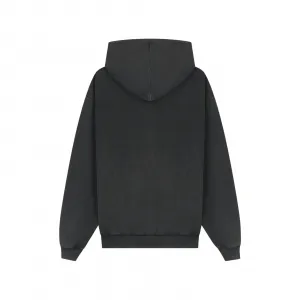 Filling Pieces Boxy Embroidered Hoodie "Vintage Black" (412632501284-136)