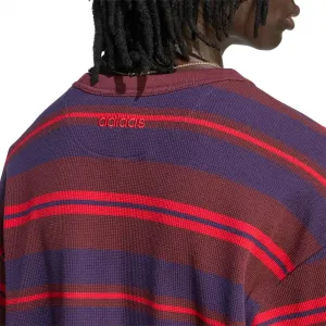 adidas 90s Alternative Sport Longsleeve Stripe Waffle Tee "Aurora Ruby" (KS6847)