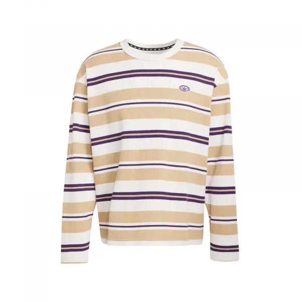 adidas 90s Alternative Sport Longsleeve Stripe Waffle Tee "Core White" (KS6849)