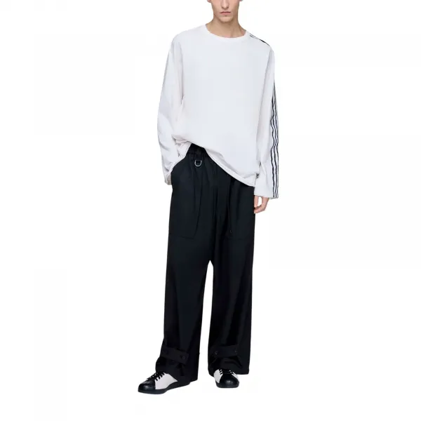adidas Y-3 Raw Edge 3 Stripes Long Sleeve T-Shirt "Chalk White" (KS9747)