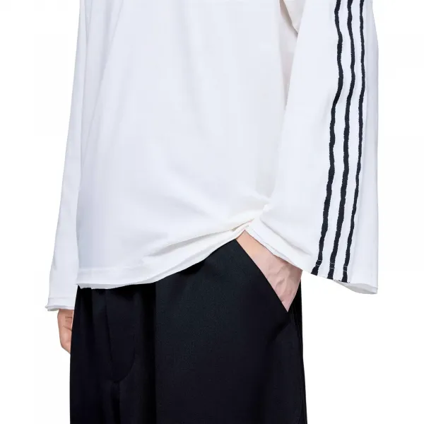 adidas Y-3 Raw Edge 3 Stripes Long Sleeve T-Shirt "Chalk White" (KS9747)