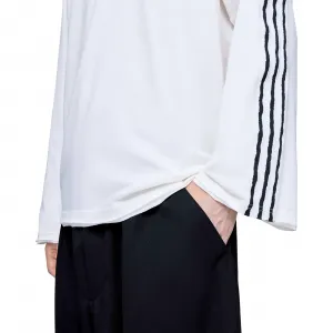 adidas Y-3 Raw Edge 3 Stripes Long Sleeve T-Shirt "Chalk White" (KS9747)
