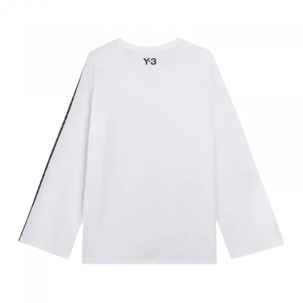 adidas Y-3 Raw Edge 3 Stripes Long Sleeve T-Shirt "Chalk White" (KS9747)