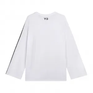 adidas Y-3 Raw Edge 3 Stripes Long Sleeve T-Shirt "Chalk White" (KS9747)