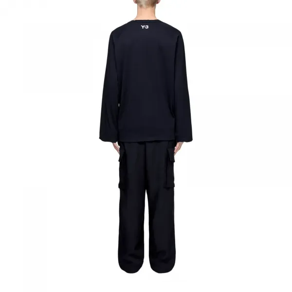 adidas Y-3 Raw Edge 3 Stripes Long Sleeve T-Shirt "Black" (KQ9795)