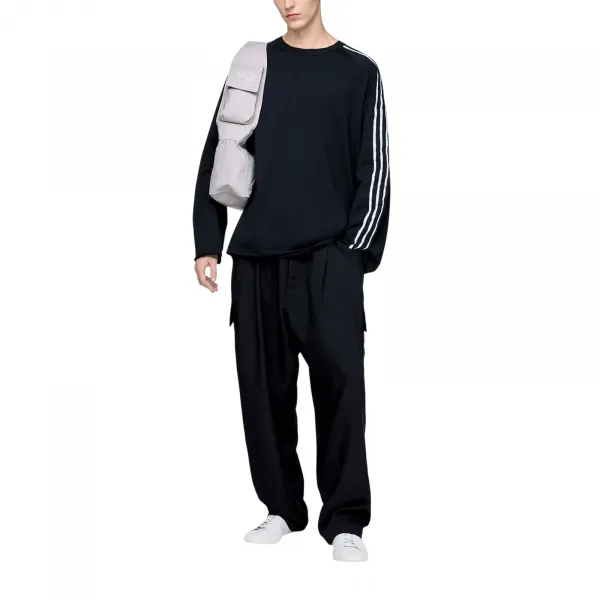 adidas Y-3 Raw Edge 3 Stripes Long Sleeve T-Shirt "Black" (KQ9795)
