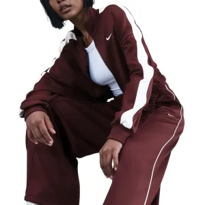 Nike Sportswear Mid-Rise Wide-Leg Track Pants Wmns "Burgundy Crush" (IH8514-652)