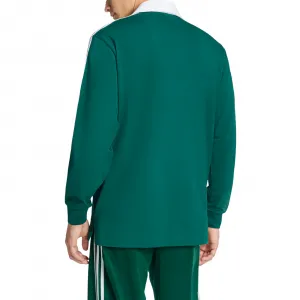 adidas 3 Stripes Button Collar Sweatshirt "Collegiate Green" (KE3572O)