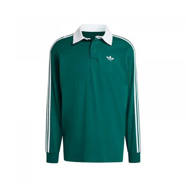 adidas 3 Stripes Button Collar Sweatshirt "Collegiate Green" (KE3572O)