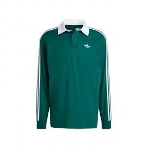 adidas 3 Stripes Button Collar Sweatshirt "Collegiate Green" (KE3572O)
