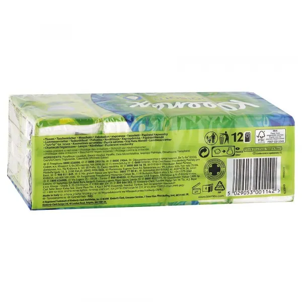 Kleenex hygienické vreckovky 4-vrstvové 12 balíkov