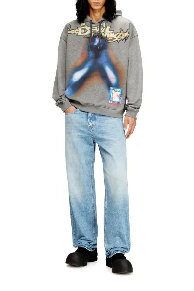 Mikina Diesel S-Boxt-Hood-V4 Sweat-Shirt Grey Melange Bc21