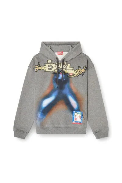 Mikina Diesel S-Boxt-Hood-V4 Sweat-Shirt Grey Melange Bc21