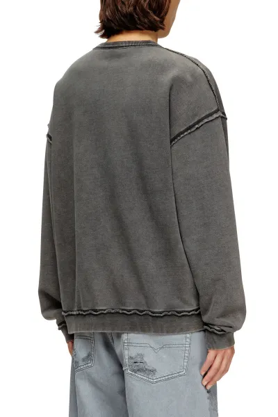 Mikina Diesel S-Boxt-Raw-V1 Sweat-Shirt Black