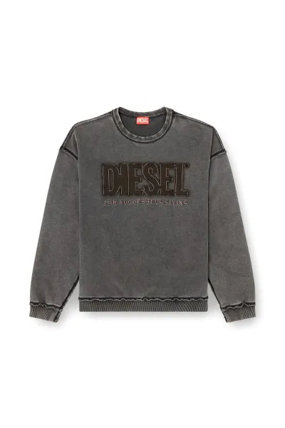 Mikina Diesel S-Boxt-Raw-V1 Sweat-Shirt Black