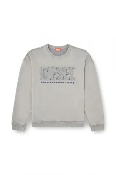 Mikina Diesel S-Boxt-Raw-V1 Sweat-Shirt Steeple Gray
