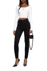 Džínsy Diesel 1984 Slandy-High Trousers Black/Denim