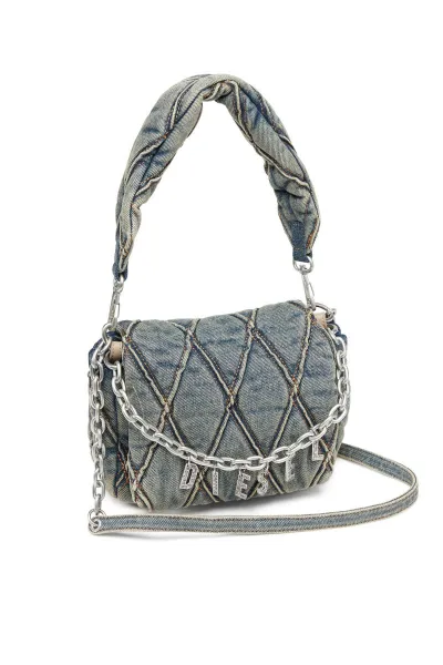 Kabelka Diesel Charm-D Shoulder S Bag Blue Dirty Wash