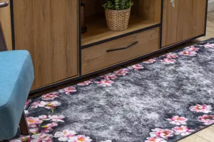 Protišmykový koberec / behúň ANDRE 28170 sivý / ružový