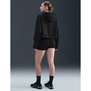 Dámska tréningová mikina s kapucňou NIKE PRO W NP TF FLC HOODIE GG GRX BLACK WHITE