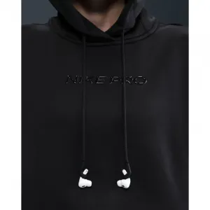 Dámska tréningová mikina s kapucňou NIKE PRO W NP TF FLC HOODIE GG GRX BLACK WHITE