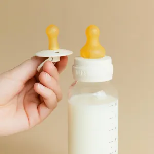 BIBS Baby Glass Bottle Round Latex antikoliková fľaša Ivory 240 ml
