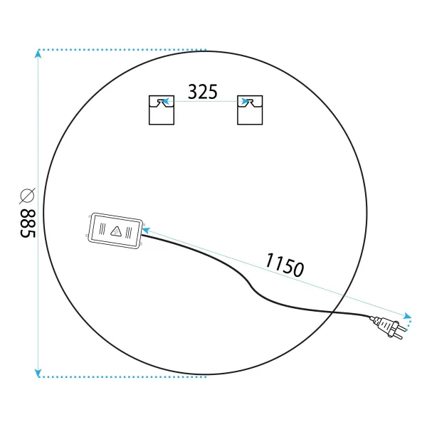 REA Dotykové nástěnné zrcadlo s LED osvětlením Bas 88,5 cm