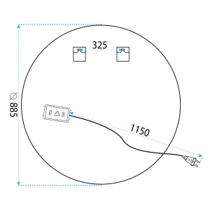 REA Dotykové nástěnné zrcadlo s LED osvětlením Bas 88,5 cm