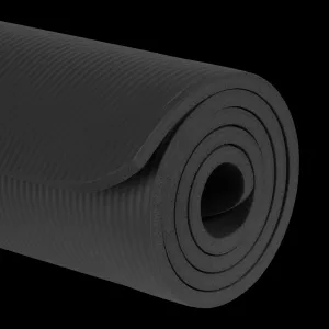 Profitent Gymnastická podložka na jogu, pilates, fitness, 183x61cm, hrúbka 1,5cm, materiál NBR, čierna