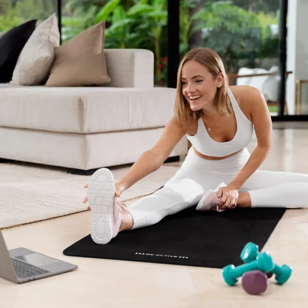 Profitent Gymnastická podložka na jogu, pilates, fitness, 183x61cm, hrúbka 1,5cm, materiál NBR, čierna
