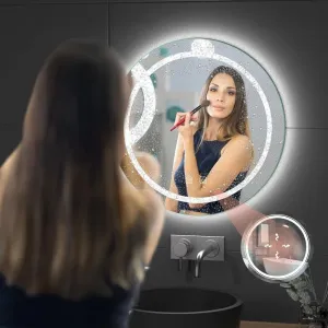 REA Dotykové Nástěnné zrcadlo s LED osvětlením Bas 58,5 cm