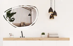 REA Nástěnné LED zrcadlo s reproduktorem Fog 100 cm stříbrné
