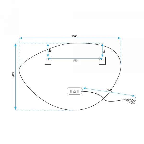 REA Nástěnné LED zrcadlo s reproduktorem Fog 100 cm stříbrné