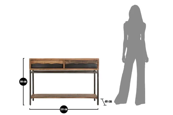 Marinela Dizajnová konzola Halszka 118 cm hnedá / čierna