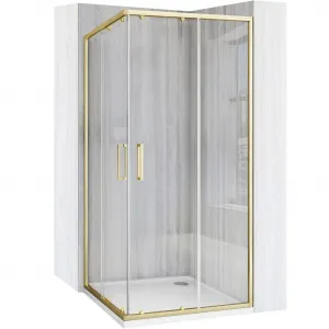 REA - Sprchovací kút City 80x80 Gold Brush Bez sprchovej vaničky REA-K6444
