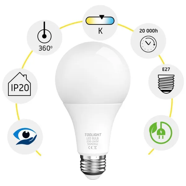 TooLight LED žiarovka E-27 15W RSL029 teplá biela