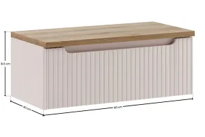 Comad Závesná skrinka pod umývadlo Nova Cashmere s doskou 80 cm kašmírová/dub coast evoke