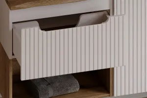 Comad Kúpeľňová zostava Nova Cashmere II so skrinkami a doskou 100 cm kašmírová
