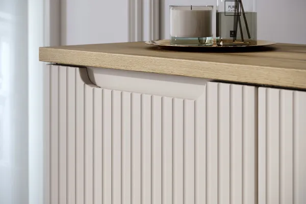 Comad Kúpeľňová zostava Nova Cashmere II so skrinkami a doskou 100 cm kašmírová