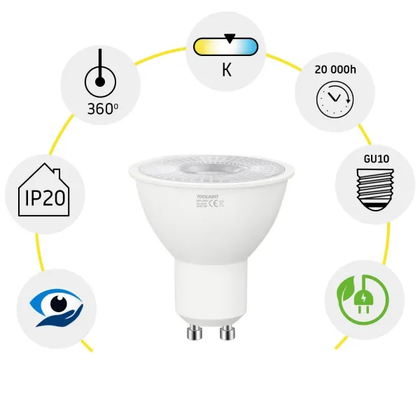 TooLight LED žiarovka GU10 5W RSL042 studená biela