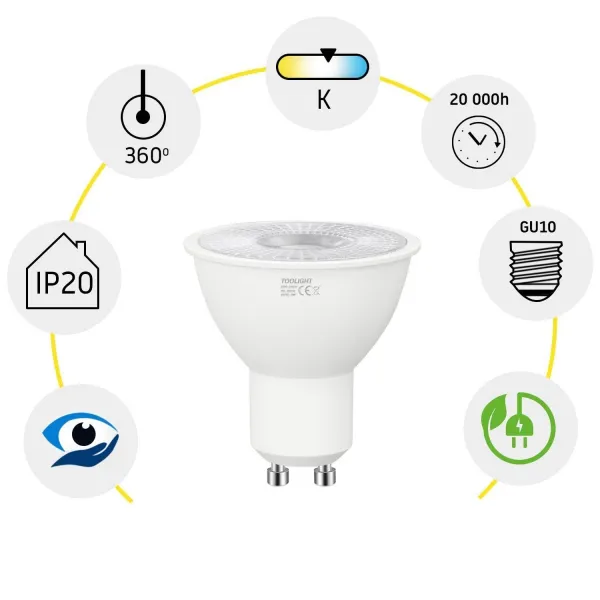 TooLight LED žiarovka GU10 7W RSL045 studená biela