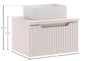Comad Závesná skrinka Nova Cashmere Gaja s doskou a umývadlom 50 cm kašmírová