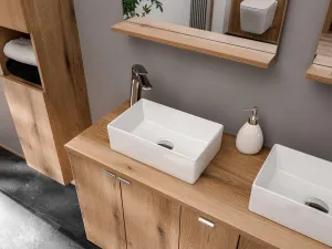 Comad Závesná skrinka Nova Gaja s doskou a umývadlom 50 cm dub coast evoke