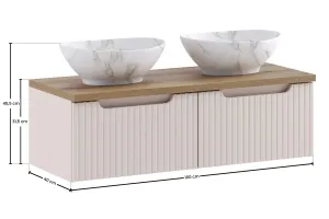 Comad Závesná skrinka Nova Cashmere Pati s doskou a umývadlom 100 cm kašmírová